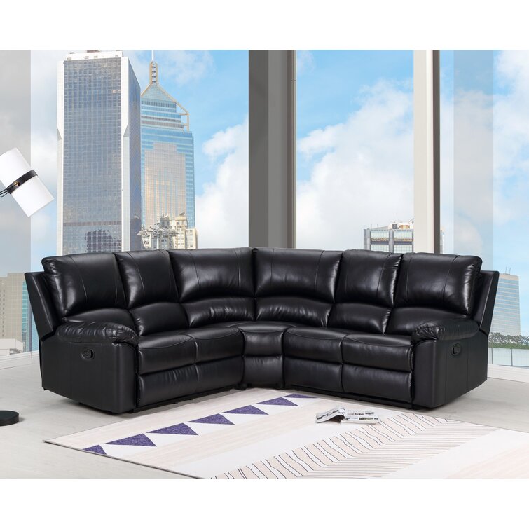 Wildon Home Hasan Faux Leather Reclining Sectional Wayfair